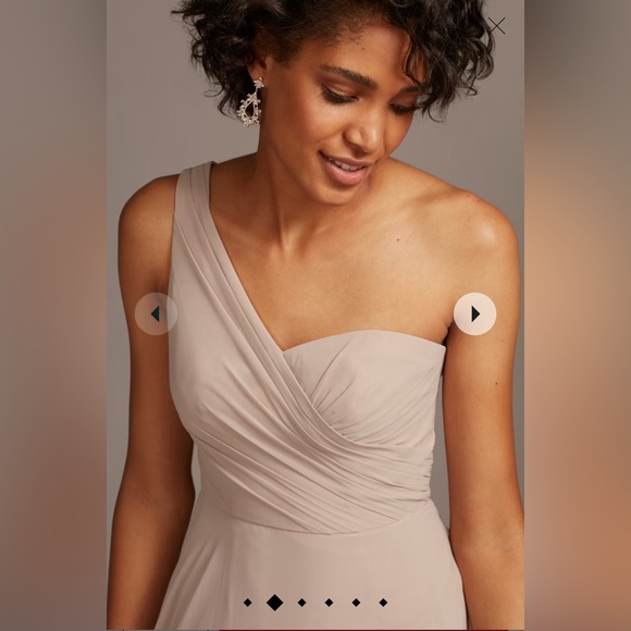 David’s Bridal CELEBRATE DB STUDIO The Daydream Dress full skirt one shoulder - Picture 10 of 11